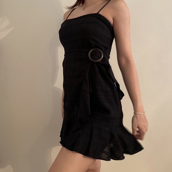 🧿Black sash dress - Picture 2 of 7